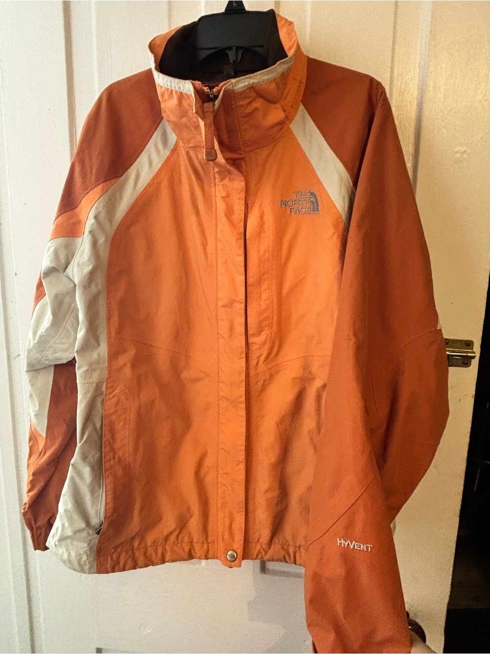 The North Face Orange and Cream HyVent Women's Ski Jacket